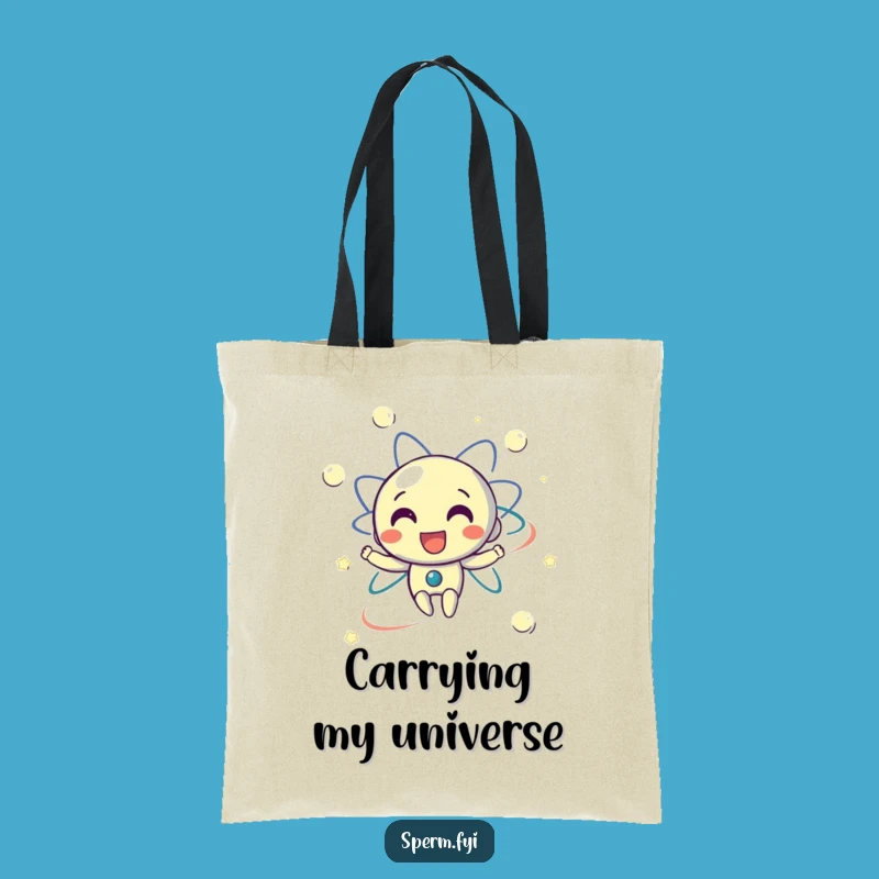 Funny Tote Bag: Delighted Electron Orbiting, a Chic Science Humor Carry-All Gift