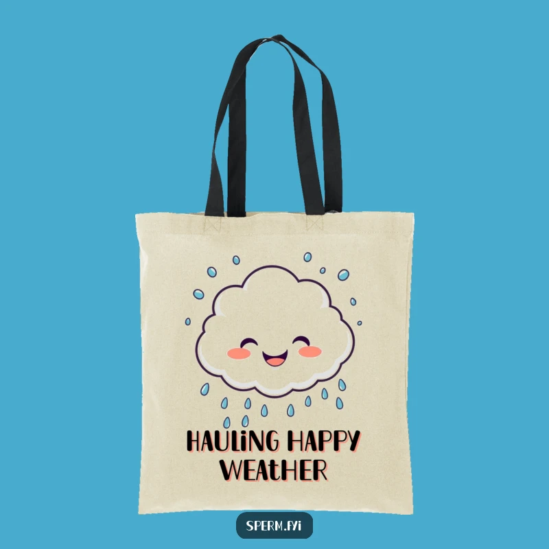 Funny Cloud Tote Bag: Chic Giggling Sprinkler, a Practical Humorous Gift