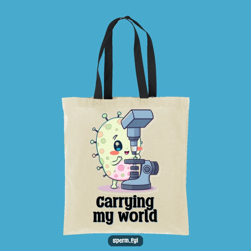 Funny Curious Bacteria Tote Bag: Carry Your Discoveries Everywhere