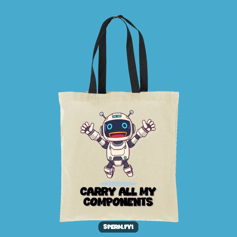 Funny Jumping Robot Tote Bag: Carry Your Excitement Everywhere