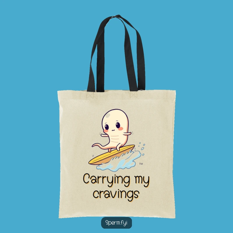 Funny Sperm Snack Surf Tote Bag - Wobbly Rider, Practical Humor Gift