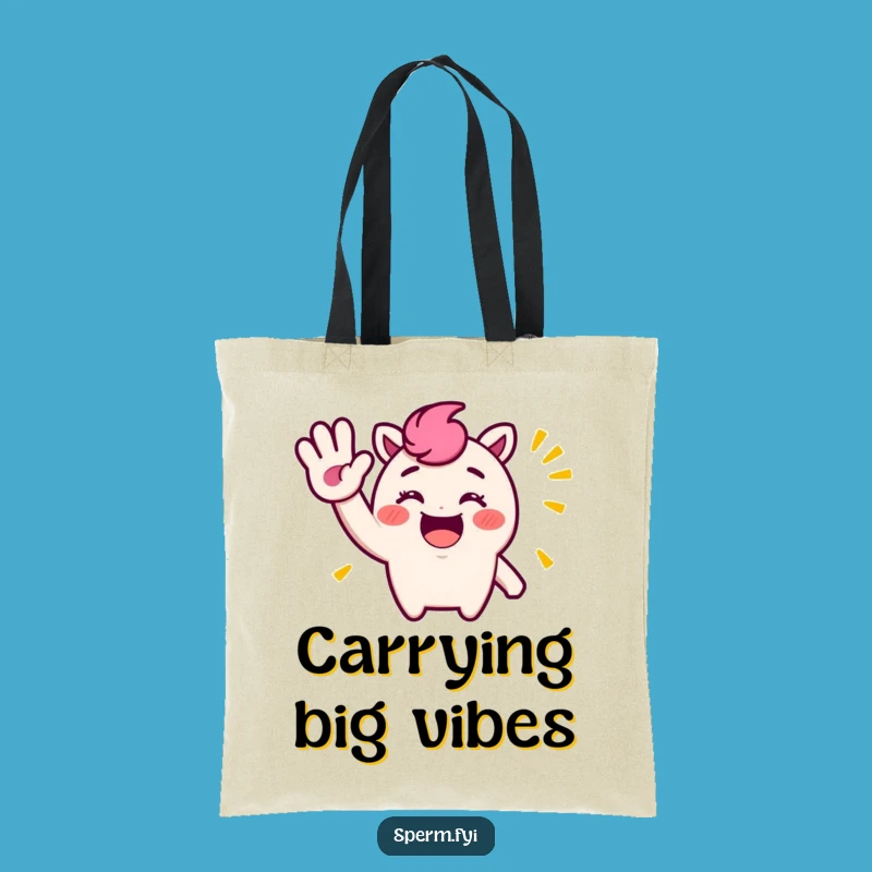 Funny Waving Character Tote Bag: Carry Your Essentials with a Giggle, Perfect Funny Gift