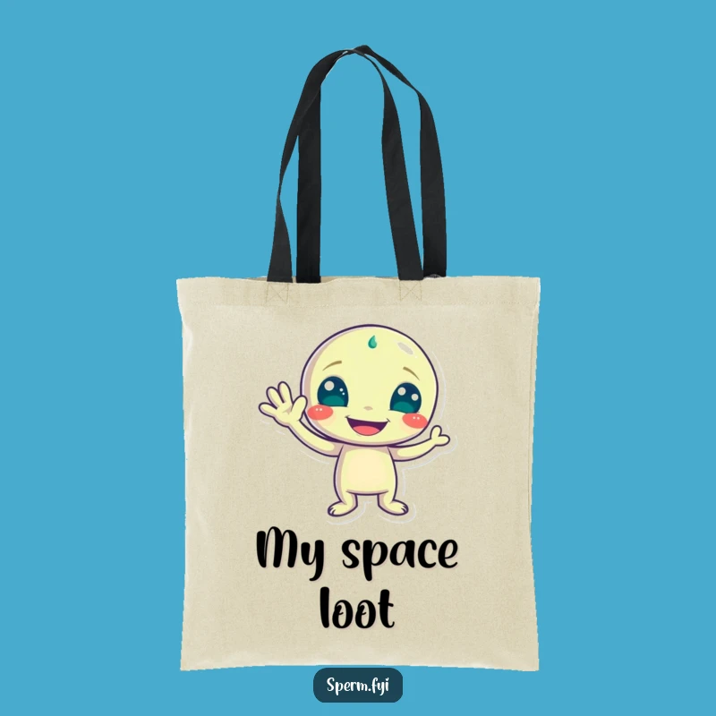 Funny Alien Wave Tote Bag: Carry Your Goods with Space Style, Essential Funny Gift!