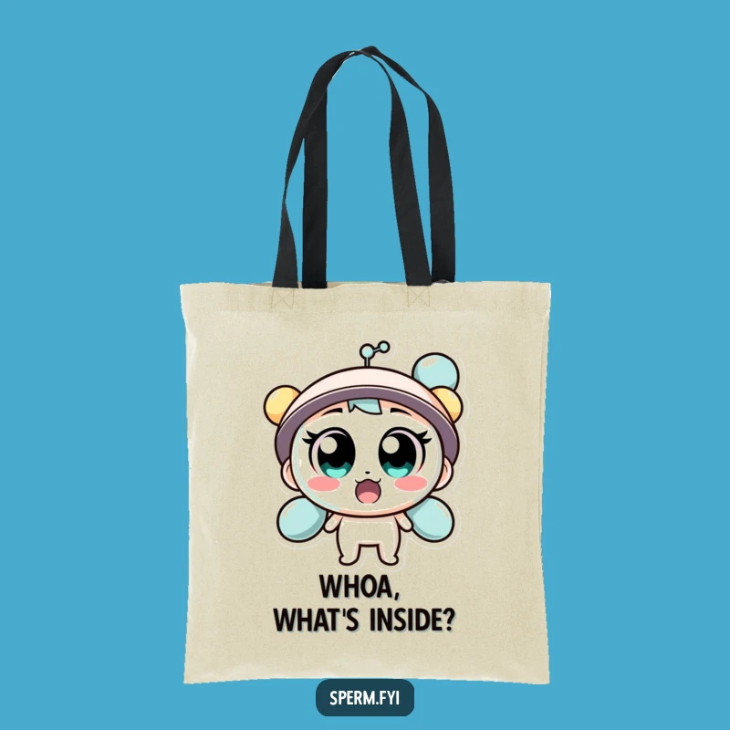 Funny Surprised Molecule Tote Bag: Carry Your Shock with Style